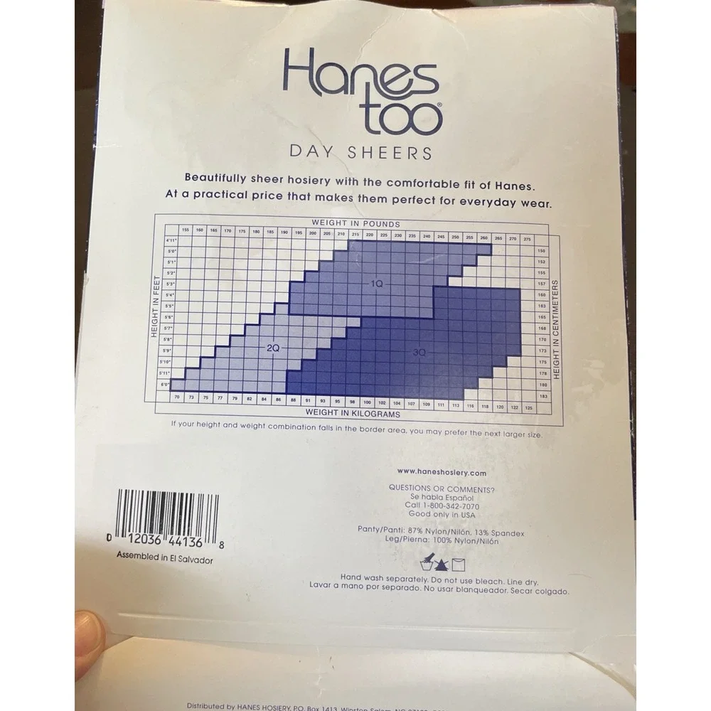 Hanes 2Q Pantyhose Barely There Day Sheer Plus Size Control Top Sandalfoot NEW